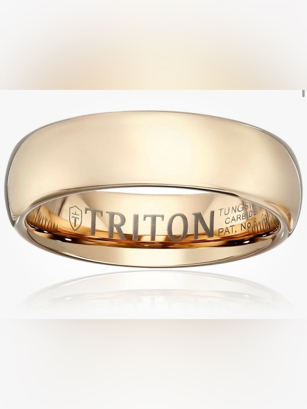 NWT [Triton] 6MM Tungsten Carbide Domed Bright Finish/Round Edge Ring Men’s 12